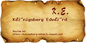 Königsberg Edvárd névjegykártya